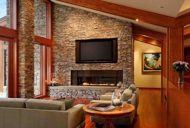 Kámen v obývacím pokoji